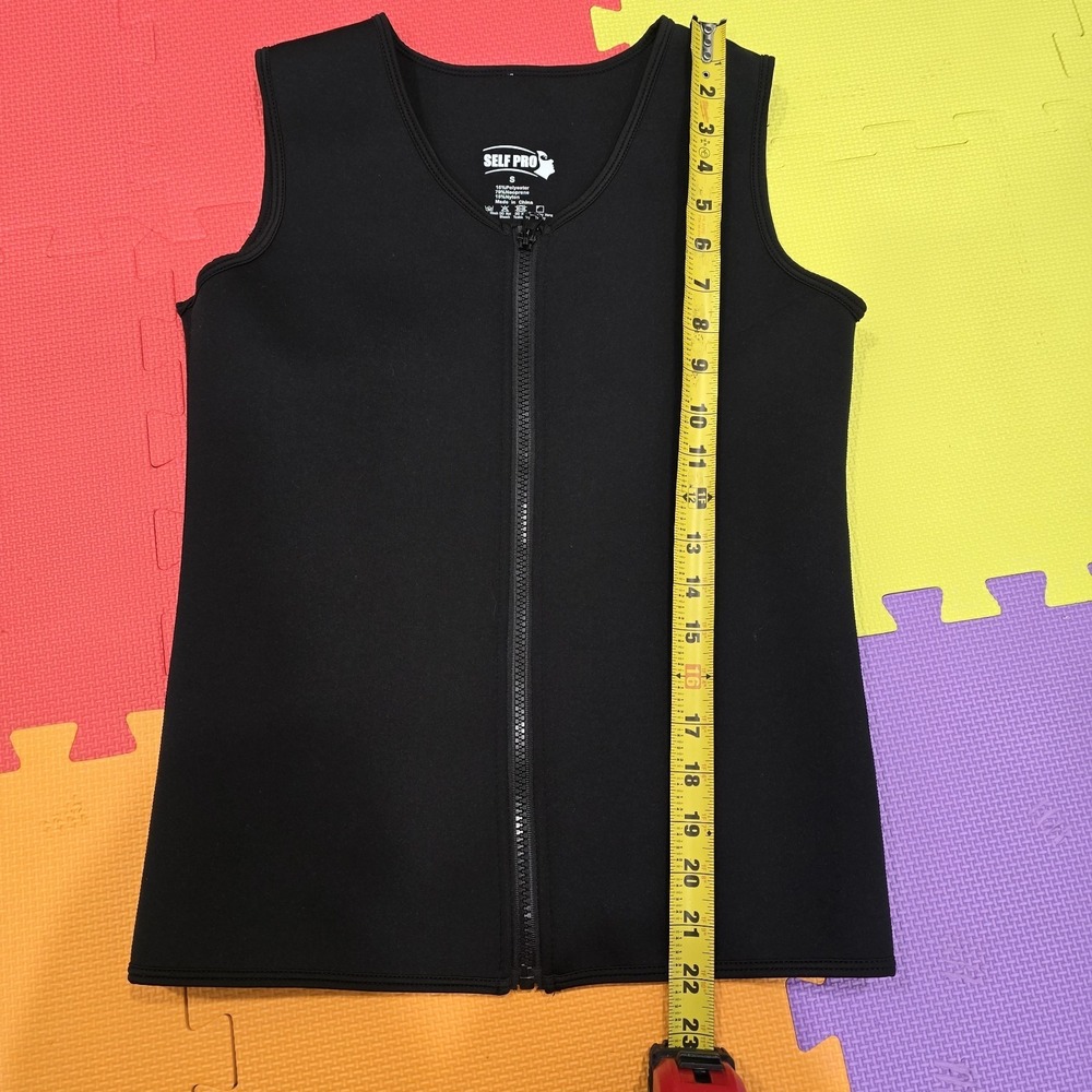 SELF PRO Men's Sauna Vest Waist Trainer Zipper Sweat Neoprene Body Shaper - Size